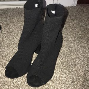 Heel peep toe ankle boots